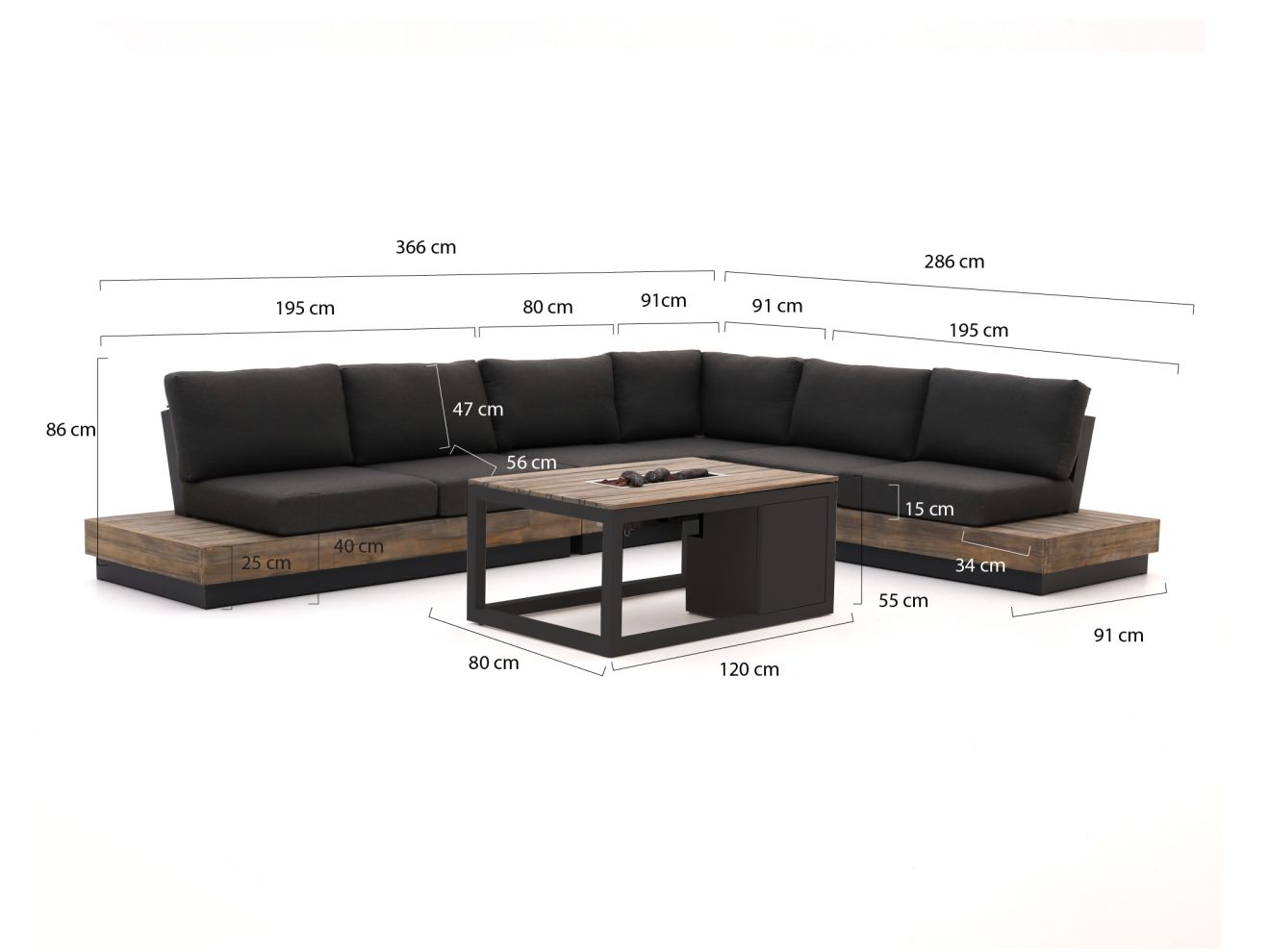 Bellagio Pilago/Cosiraw Ecklounge-Set 5-...