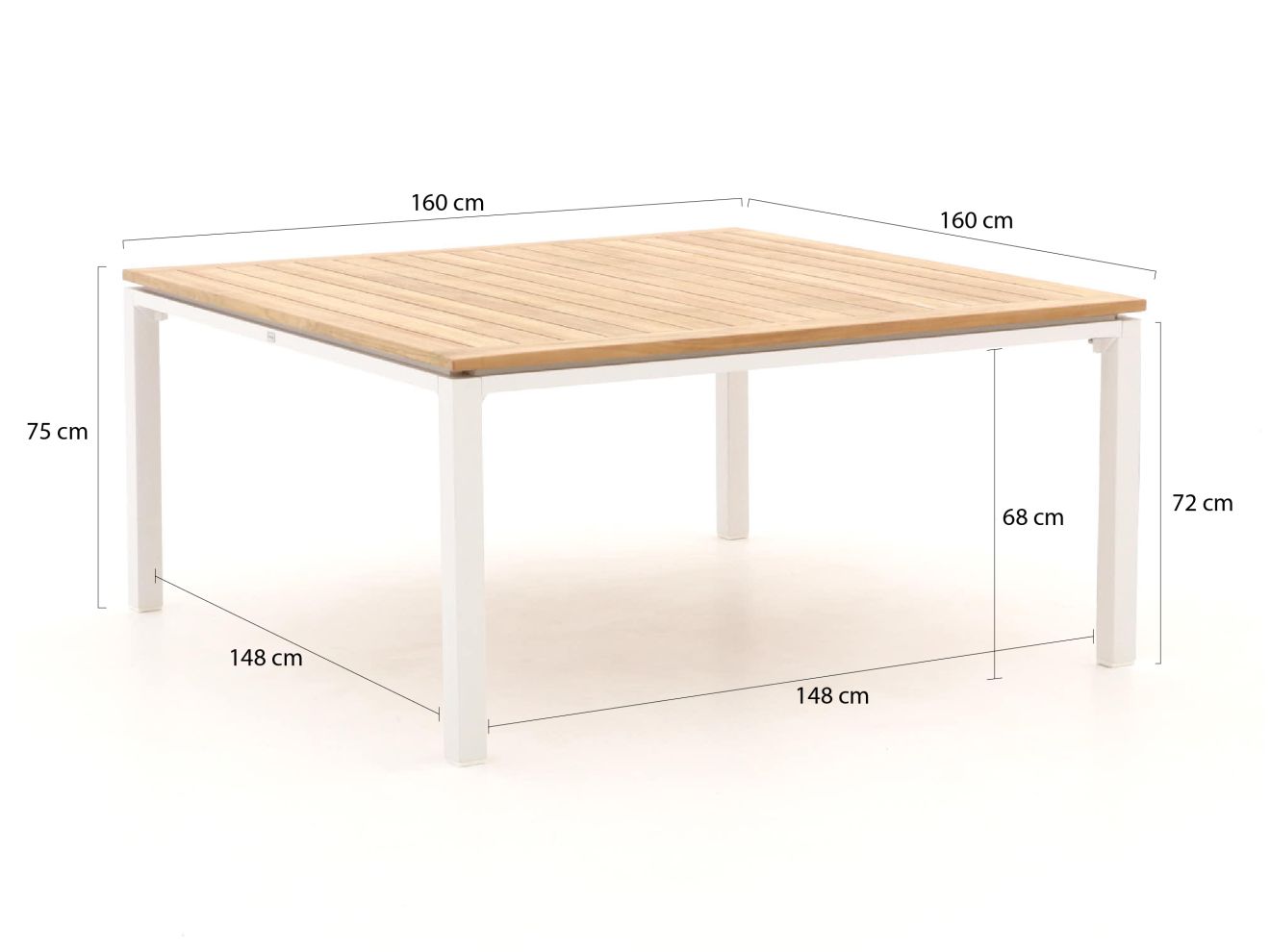 Bellagio Linosa Gartentisch 160x160x75cm günstig online kaufen