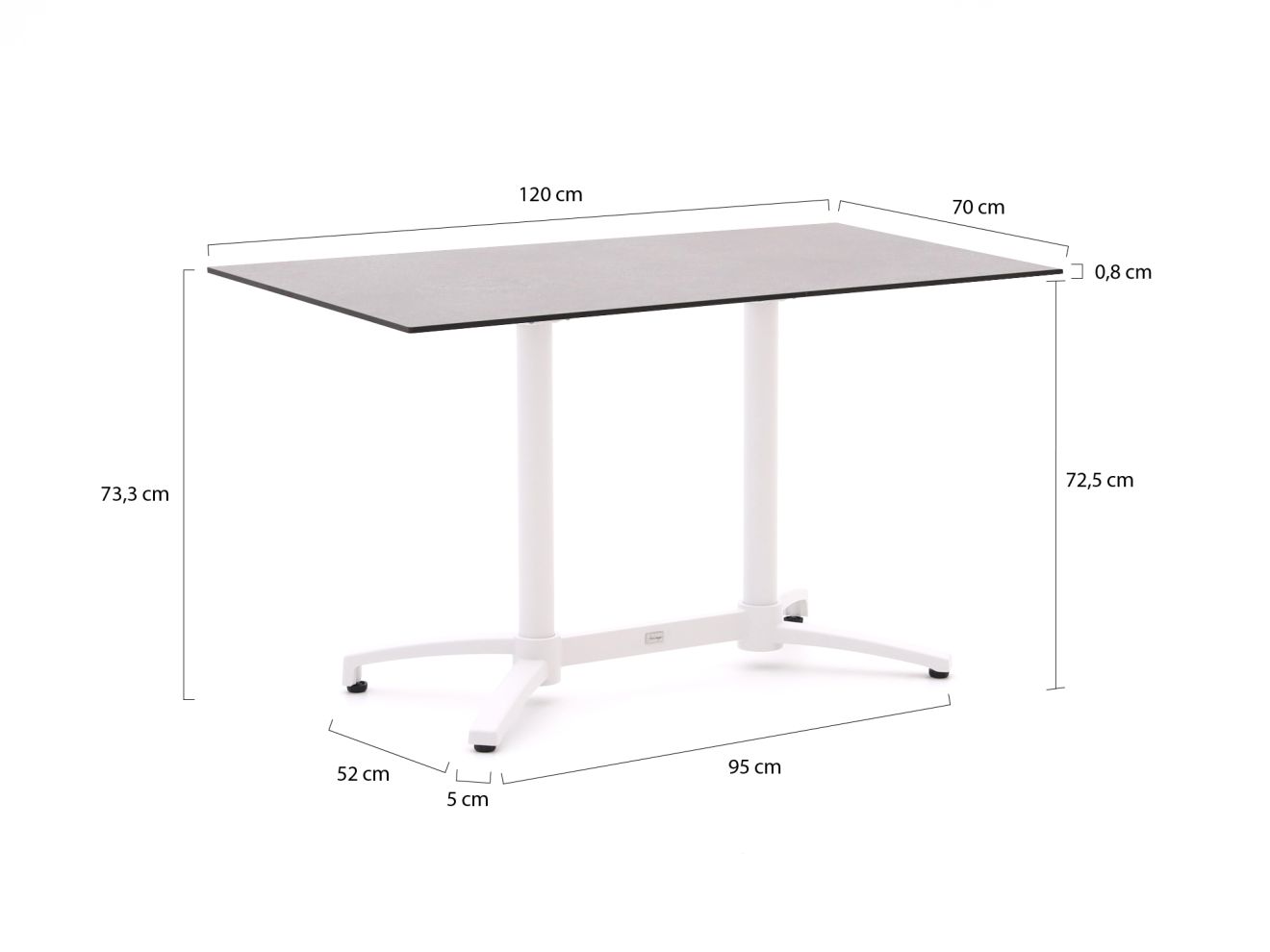 Bellagio Canzo Gartentisch klappbar 120x70x73 cm günstig online kaufen