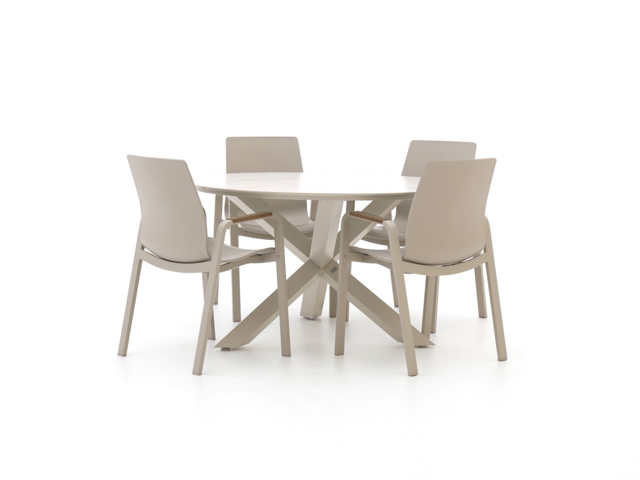 Hartman Flow/Lodola ø 130 cm Gartenmöbel-Set 5-teilig Taupe 130cm Rabatt: 10 %