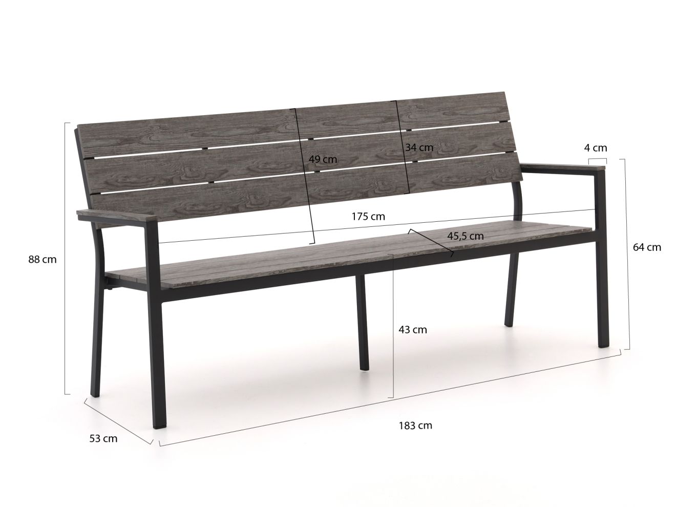 Bellagio Fidenza Gartenbank 183 cm günstig online kaufen