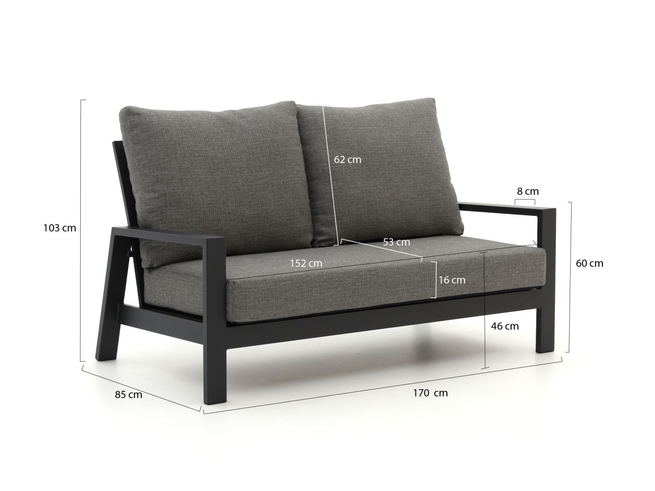 Bellagio Musone Lounge Sofa 2-Sitzer 170 cm günstig online kaufen