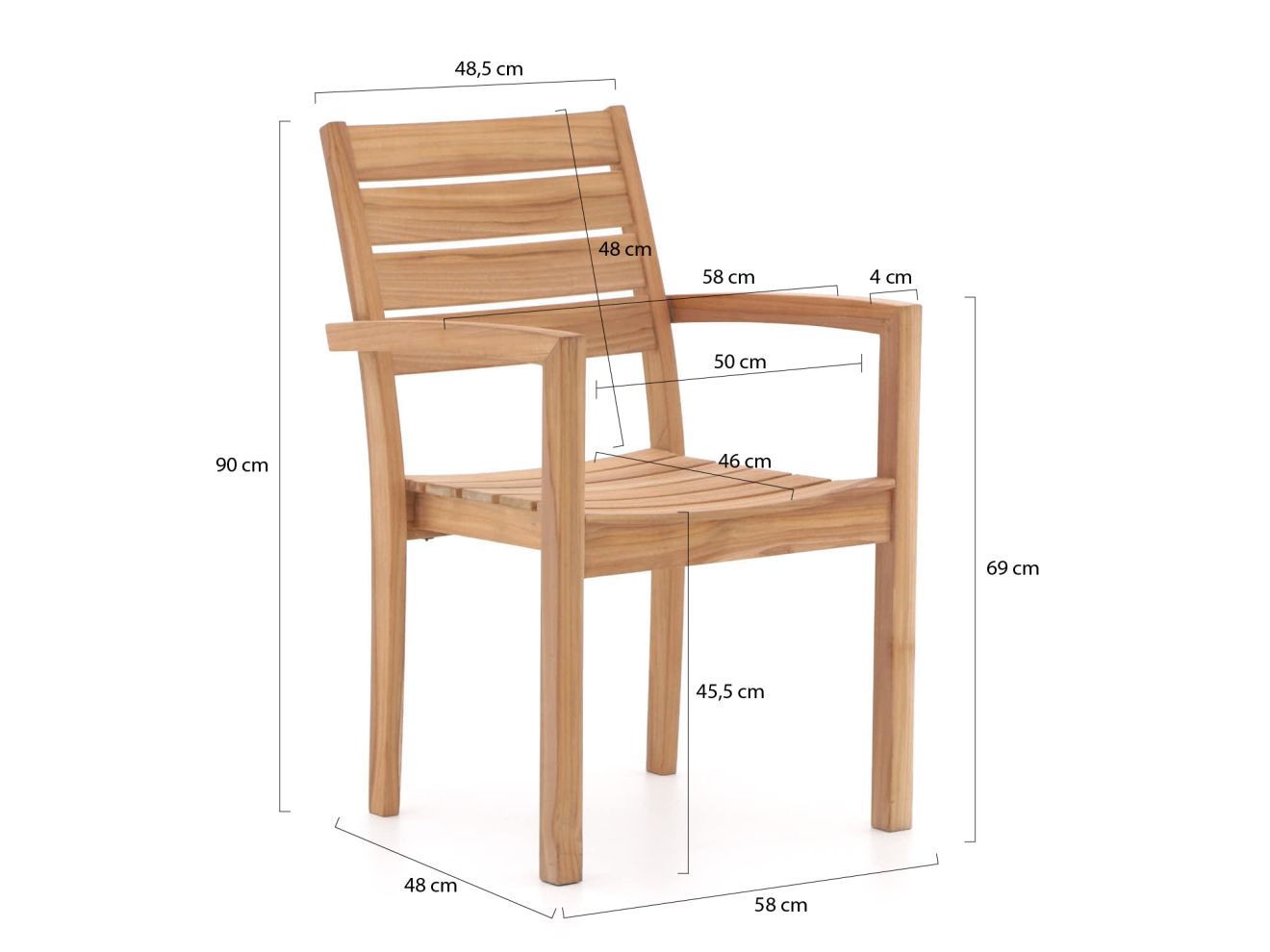 Sunyard Liverpool 145 cm Gartenmöbel-Set 5-teilig stapelbar günstig online kaufen