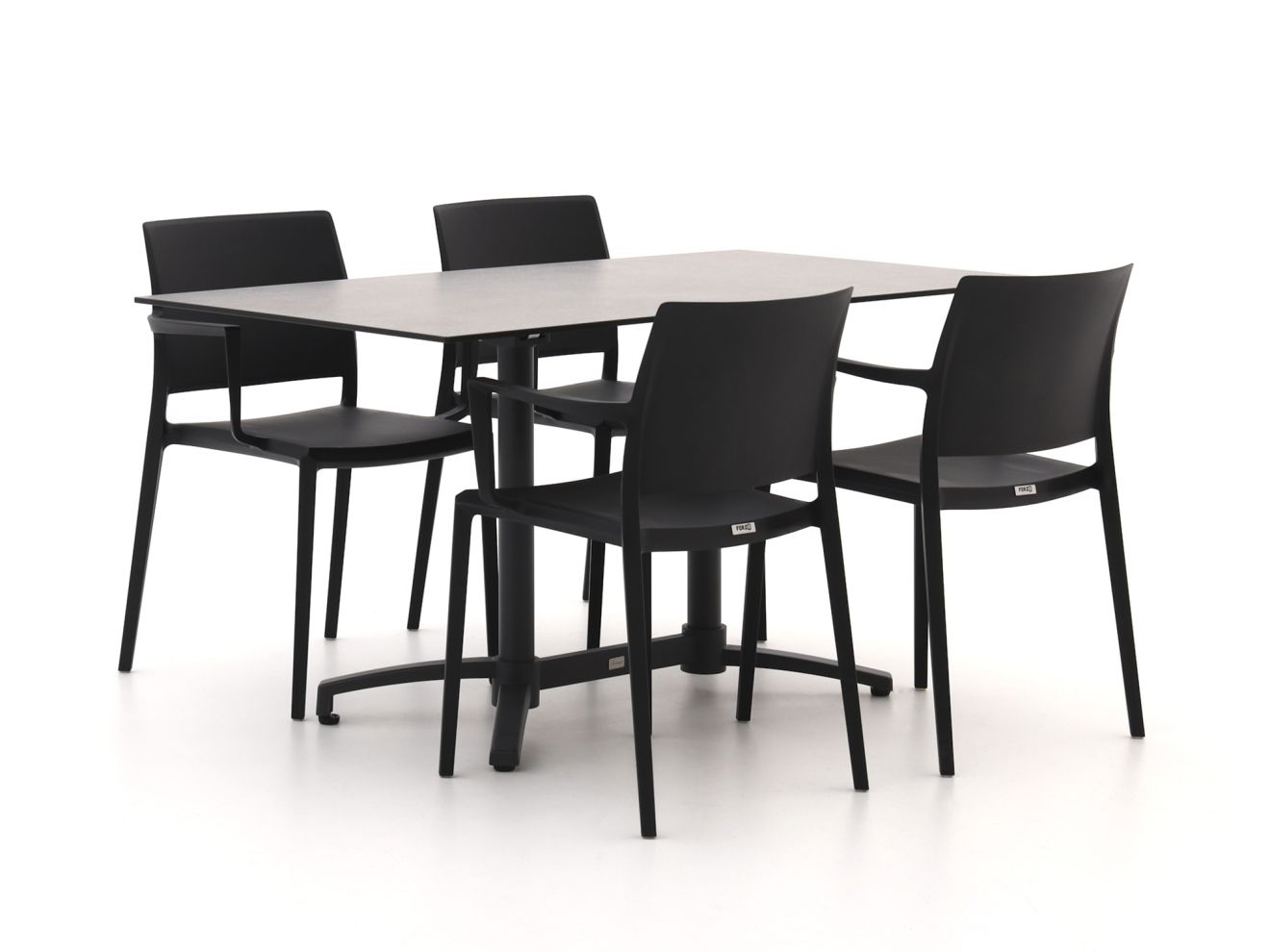 Forza Sile/Canzo 140 cm Gartenmöbel-Set 5-teilig stapelbar klappbar günstig online kaufen