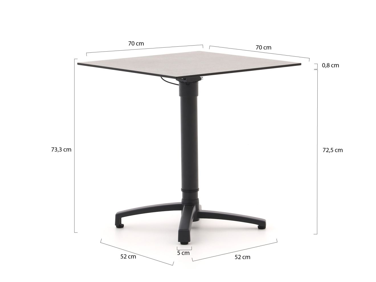 Bellagio Canzo Klapptisch 70x70x73/109 cm verstellbar günstig online kaufen