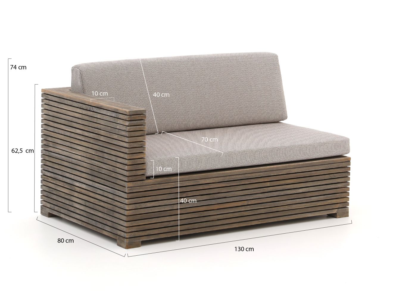 ROUGH-C Chaiselongue Lounge-Set 3-teilig Braun 0x0cm Rabatt: 21 %
