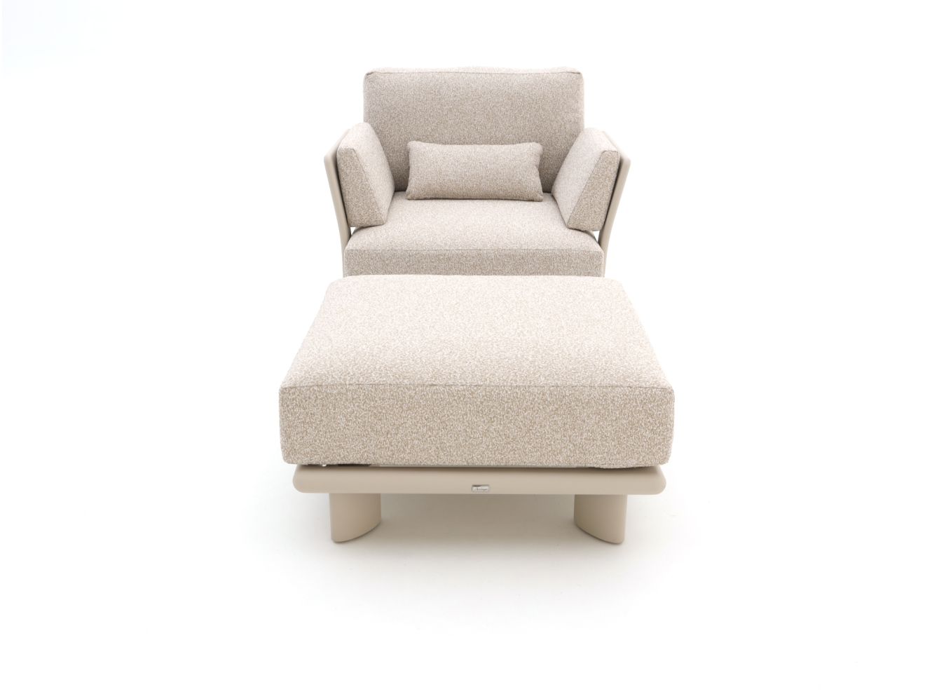 Bellagio Battuello Gartensessel mit Gartenhocker Taupe Bellagio Battuello Gartensessel mit Gartenhocker Taupe