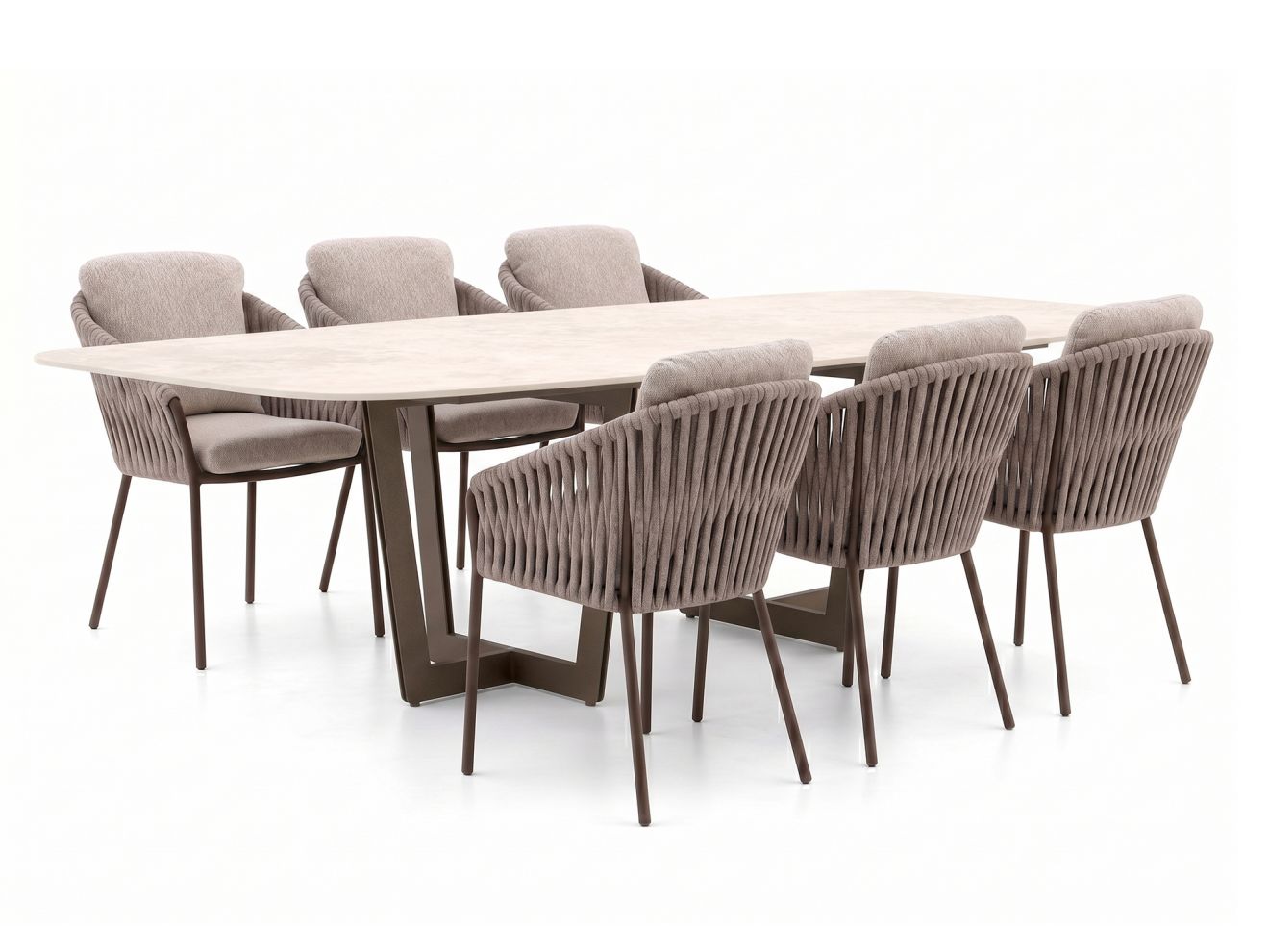 + 15 % Kassenrabatt | SUNS Nappa/Palermo 240 cm Gartenmöbel-Set 7-teilig