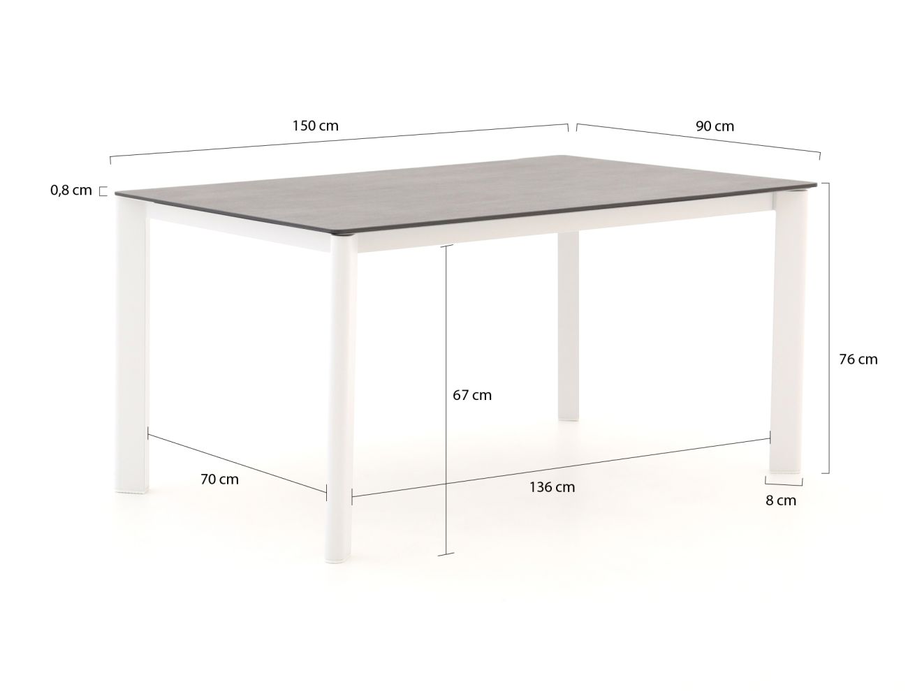 Bellagio Isolo Gartentisch 150x90x76 cm günstig online kaufen