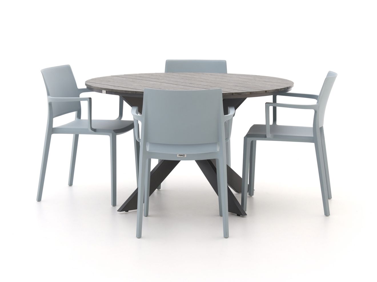Forza Sile/Fidenza ø 126 cm Gartenmöbel-Set 5-teilig stapelbar günstig online kaufen