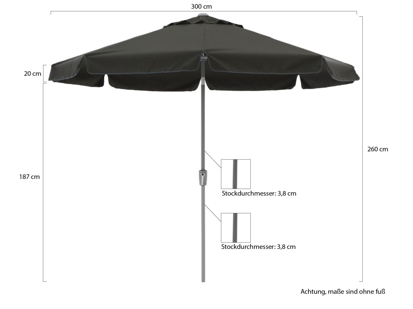 Shadowline Aruba Sonnenschirm ø 300 cm günstig online kaufen