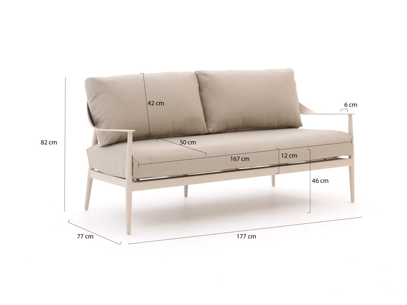 Bellagio Valli Gartensofa 177 cm günstig online kaufen
