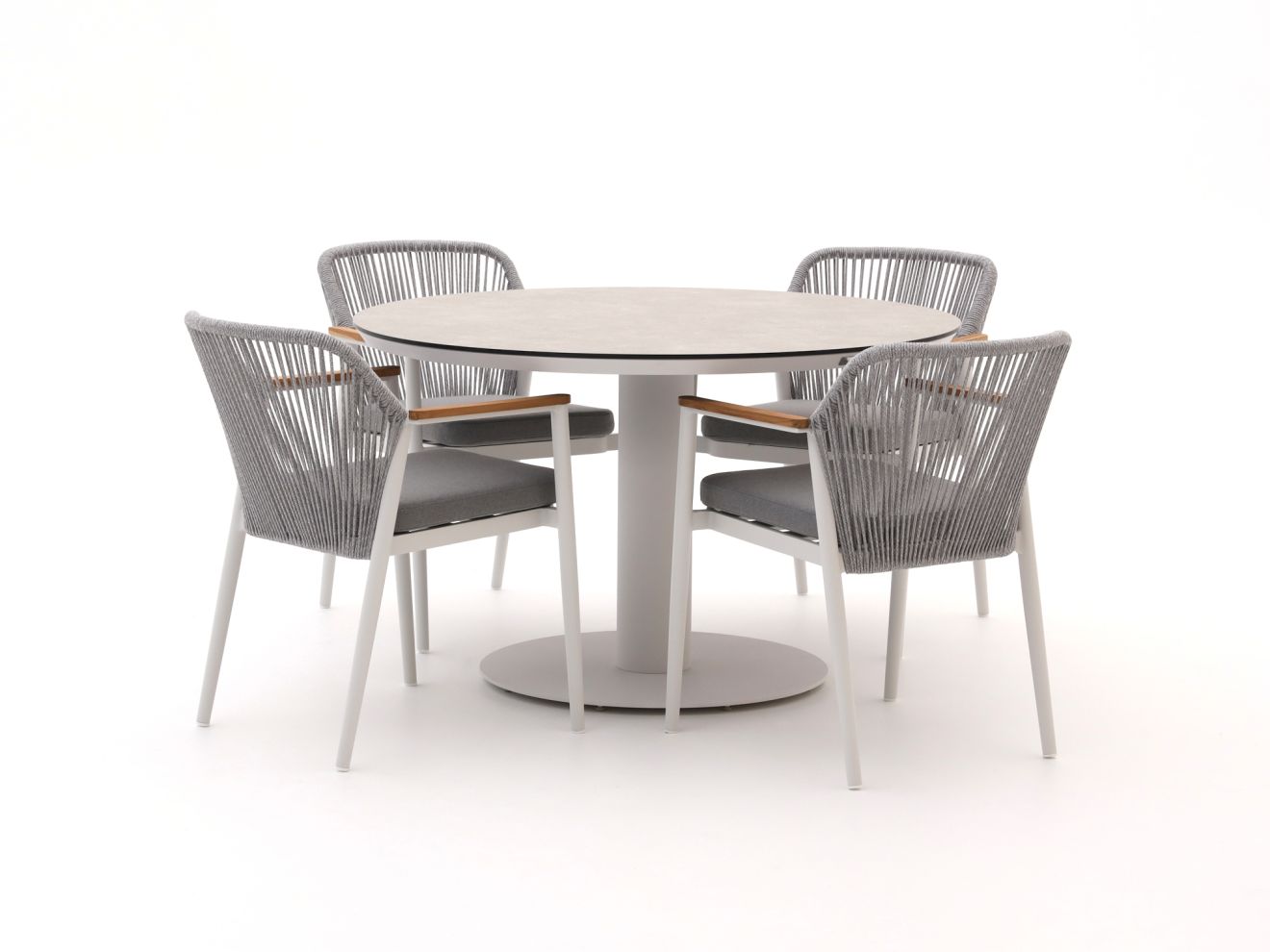 Bellagio Florentina/La Fonte ø 120 cm Gartenmöbel-Set 5-teilig Weiß 120cm Rabatt: 28 %