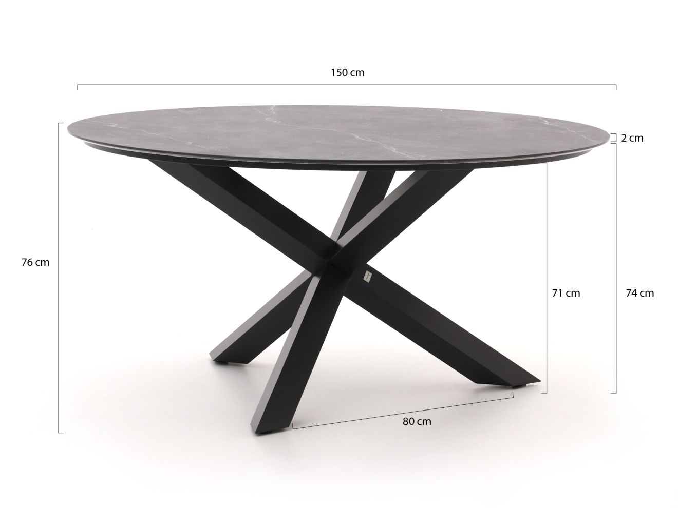 Hartman Troy/Lodola ø 150 cm Gartenmöbel-Set 6-teilig verstellbar Schwarz 150cm Rabatt: 23 %