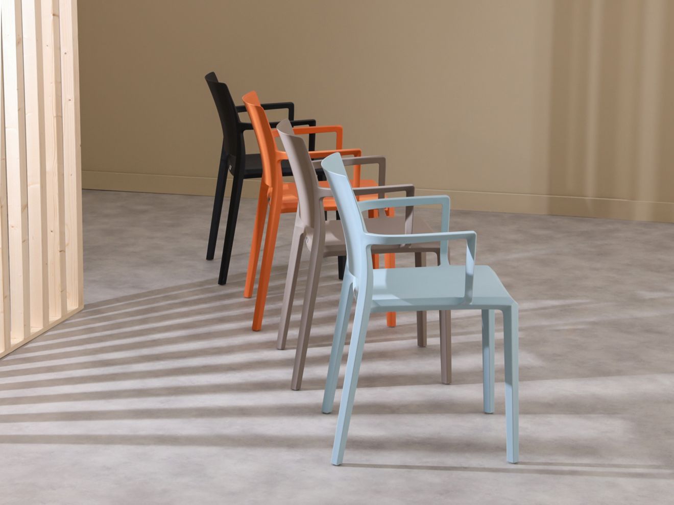 Forza Sile Gartenstuhl Stapelbar Schwarz  Rabatt: 19 %