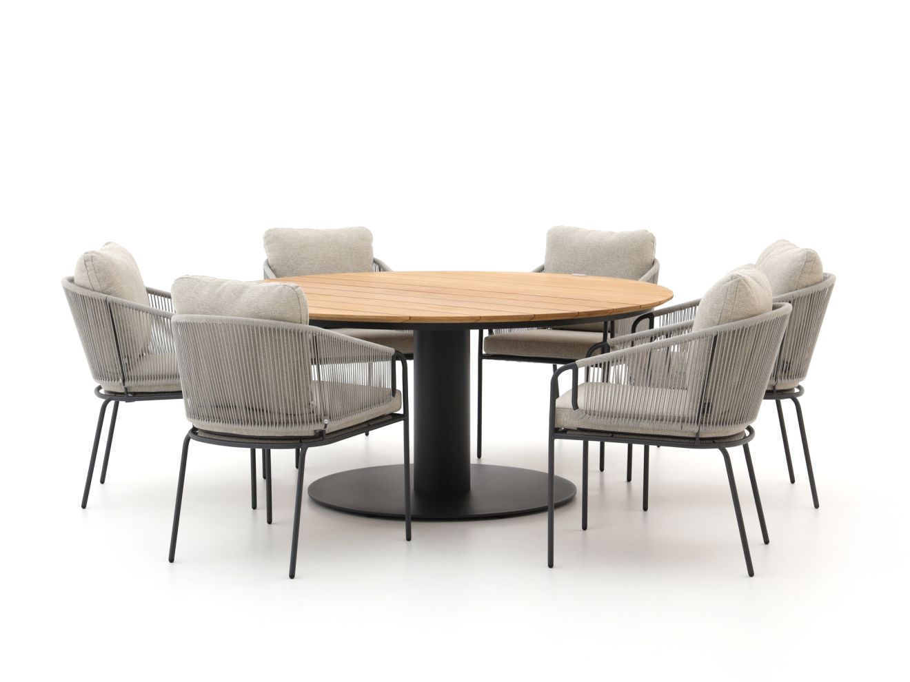 SUNS Revello/Grado ø 170 cm Gartenmöbel-Set 7-teilig Grau 170cm Rabatt: 15 %