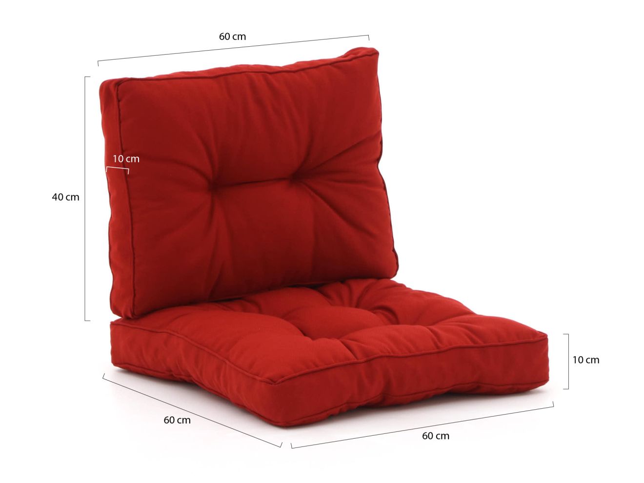 Madison Florance Loungekissen Sitz ca. 60x60 cm Rücken ca. 60x40 cm Rot 60x60cm Rabatt: 27 %