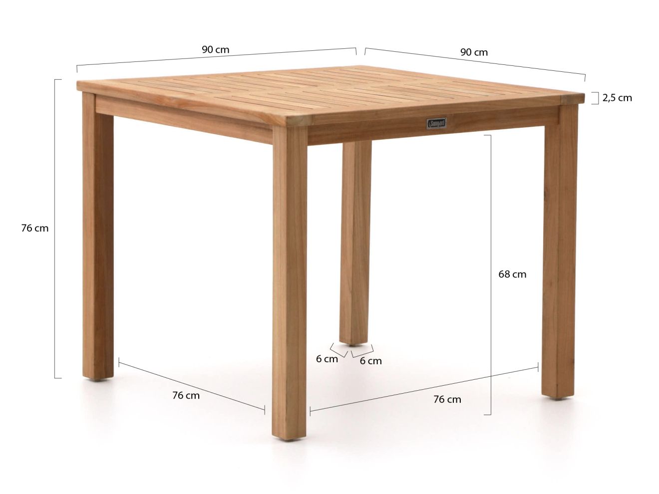 Sunyard Liverpool Gartentisch 90x90cm günstig online kaufen