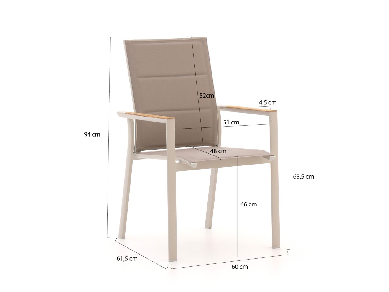Bellagio Albinea/Sestino 90 cm Gartenmöbel-Set 3-Teilig Stapelbar günstig online kaufen