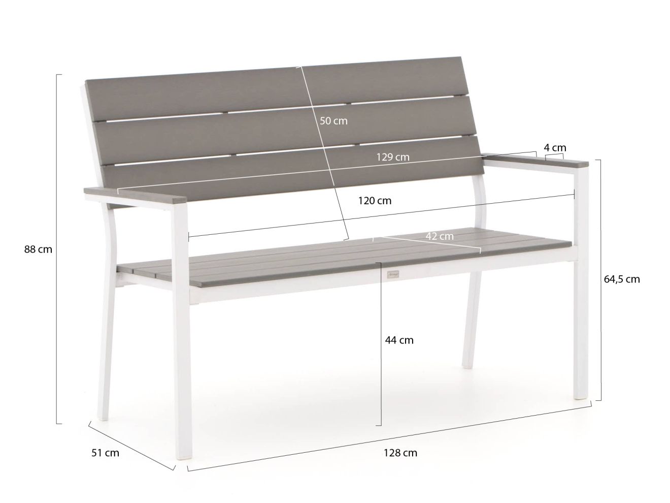 Bellagio Bravo Gartenbank 128 cm Grau 128x51cm Rabatt: 44 % Bellagio Bravo Gartenbank 128 cm Grau 128x51cm Rabatt: 44 %
