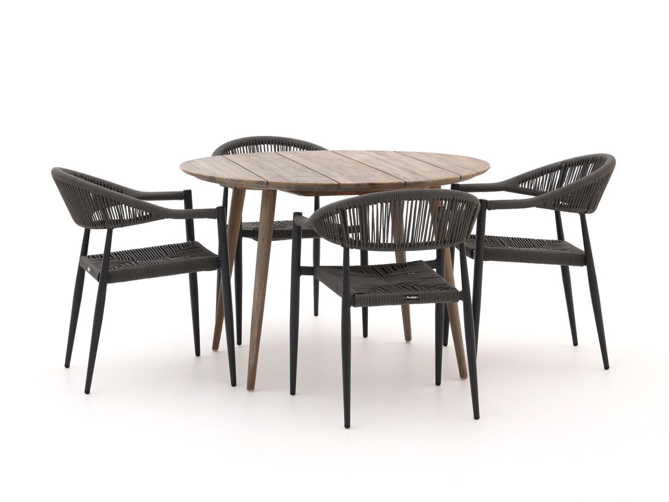 Manifesto Belpasso/ROUGH-K ø 115 cm Gartenmöbel-Set 5-teilig stapelbar günstig online kaufen