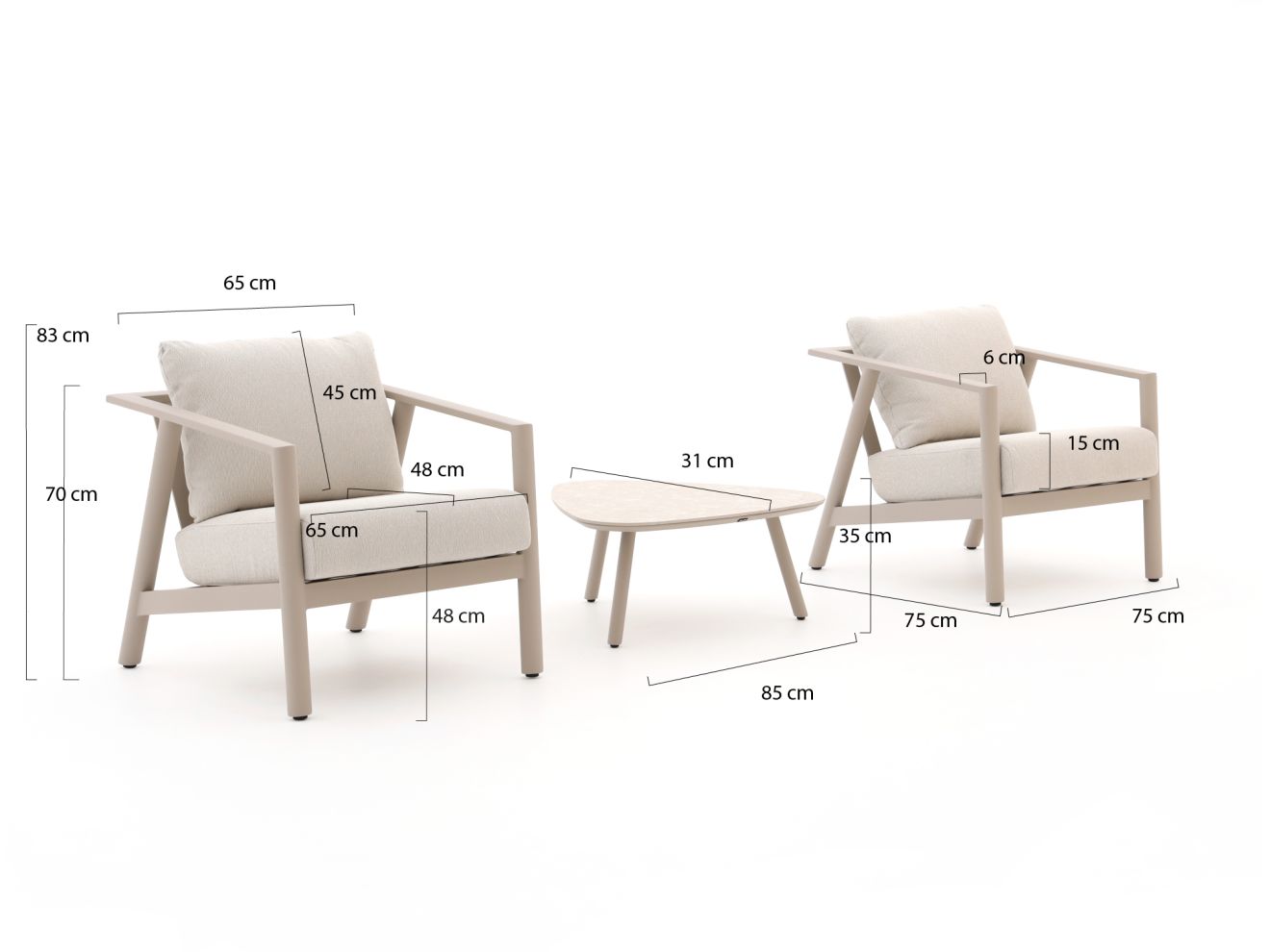 Hartman Rana Lounge Balkon-Set 3-teilig günstig online kaufen