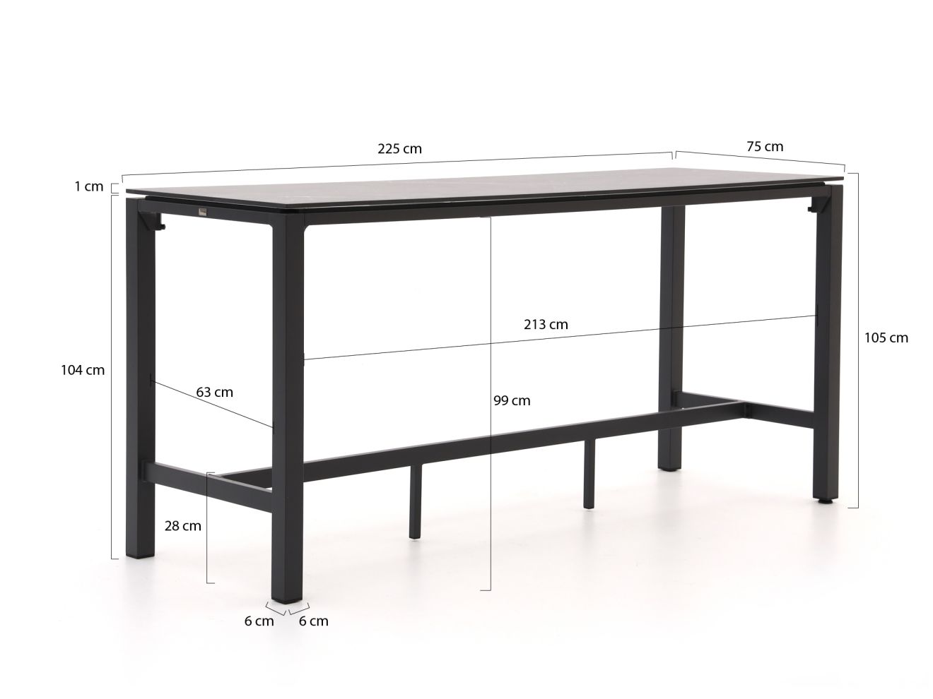 Bellagio Trecenta Bartisch 225x75x105cm günstig online kaufen