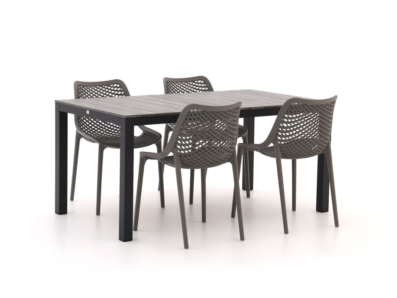 Forza Ripi/Fidenza 160 cm Gartenmöbel-Set 5-Teilig Stapelbar günstig online kaufen
