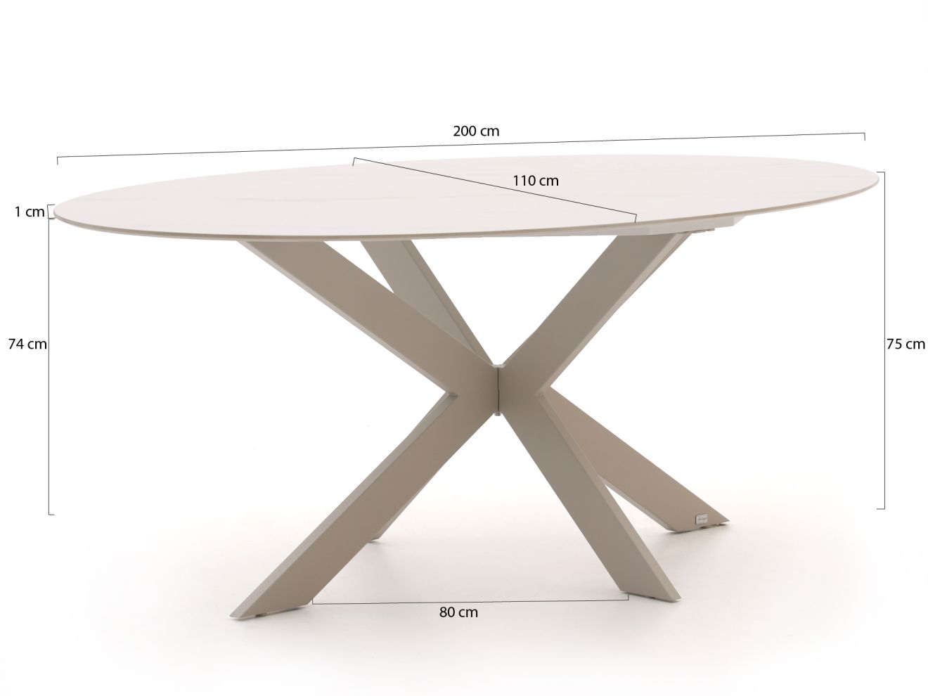 Bellagio Furato ellips Gartentisch 200x110cm günstig online kaufen