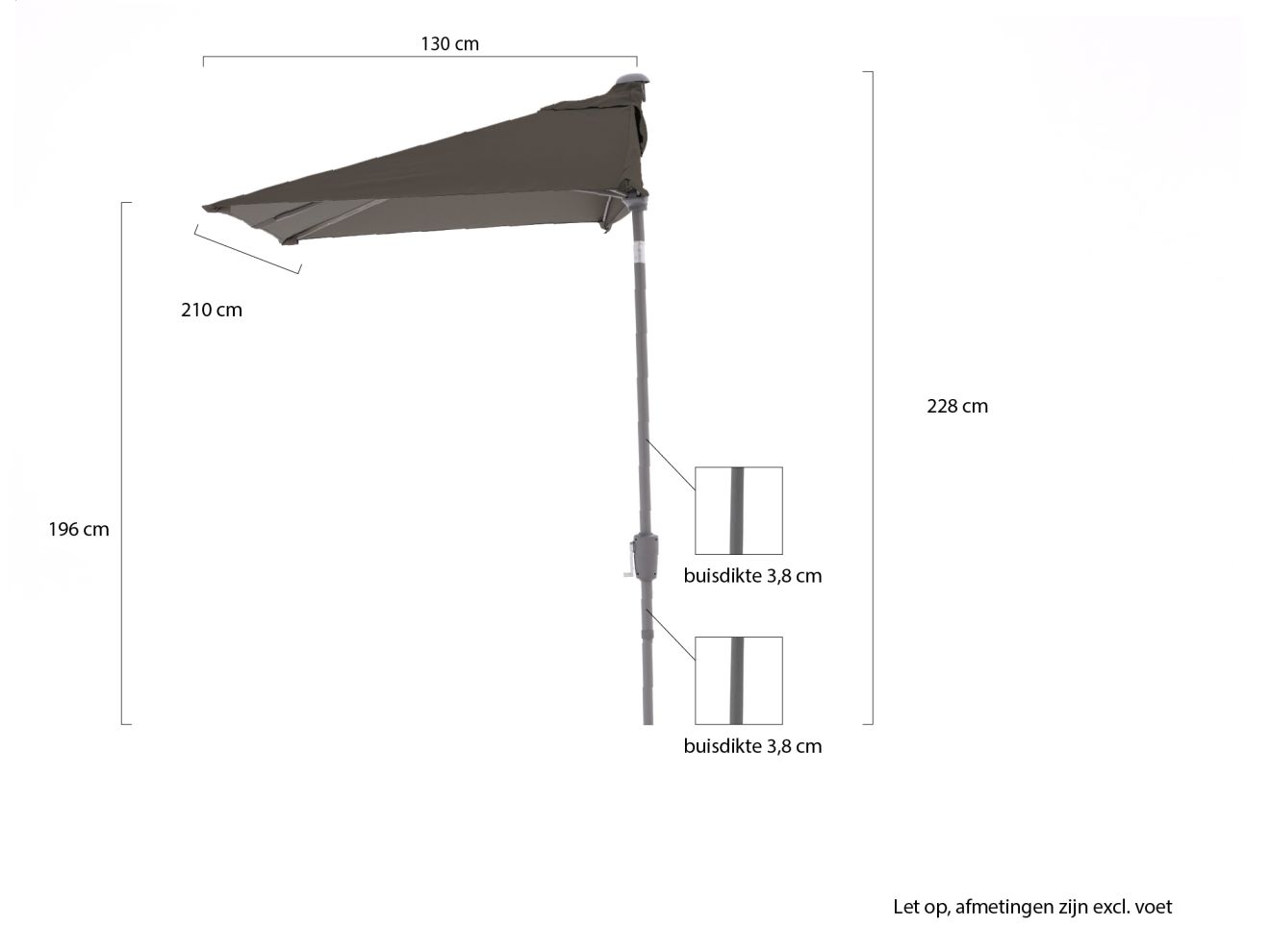 Shadowline balkon-Sonnenschirm 210x130 cm günstig online kaufen
