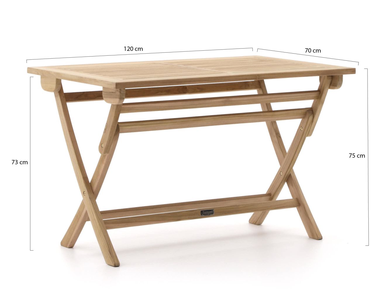 Sunyard Preston Klapptisch 120x70x75cm günstig online kaufen