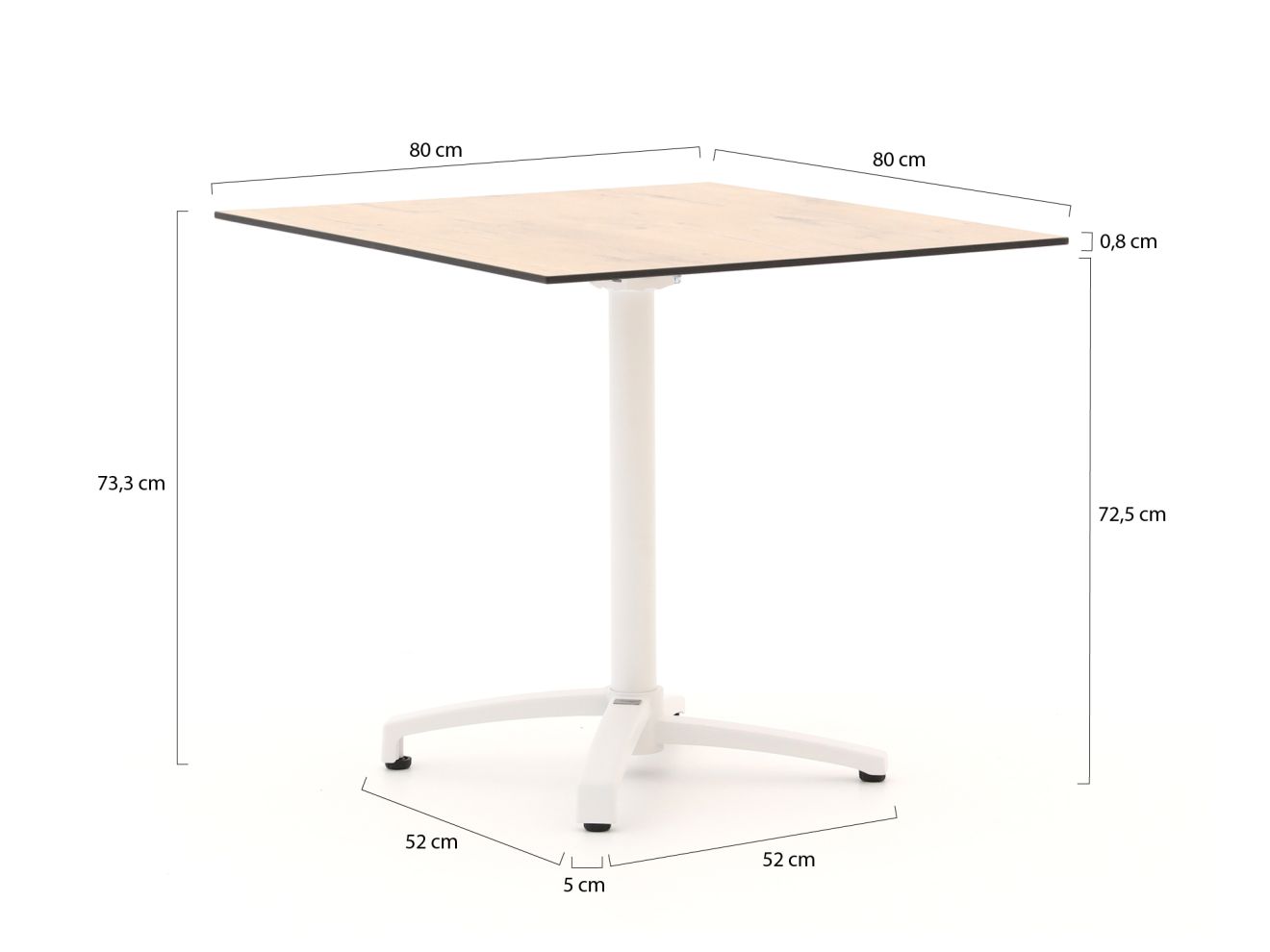 Bellagio Canzo Gartentisch klappbar 80x80x73 cm günstig online kaufen