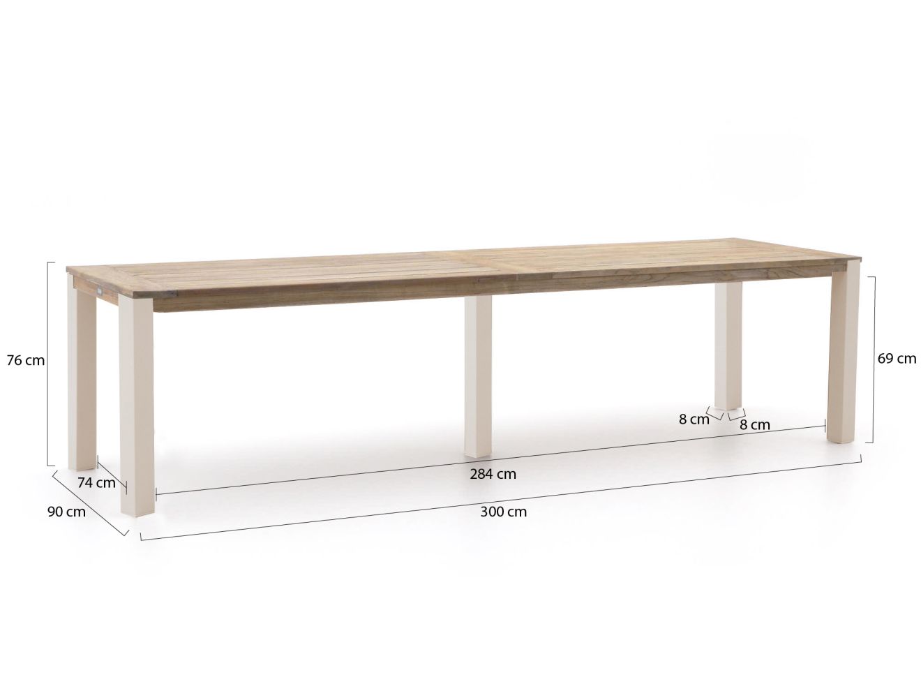 ROUGH-S Gartentisch 300x90x76 cm günstig online kaufen