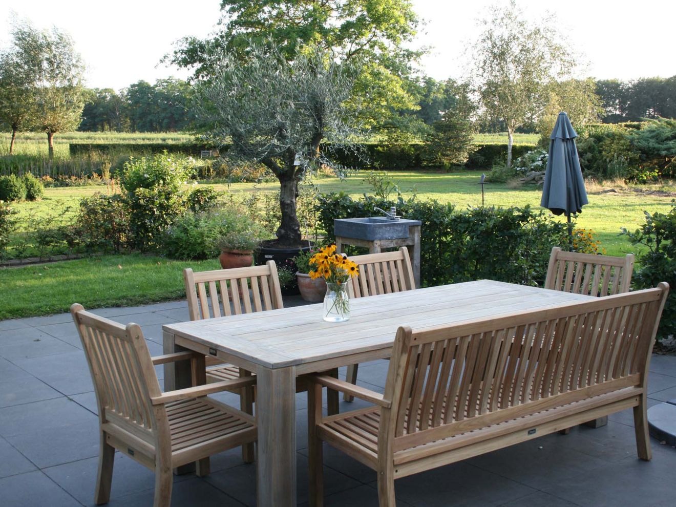 Sunyard Oxford Gartenbank 150 cm Braun 1...