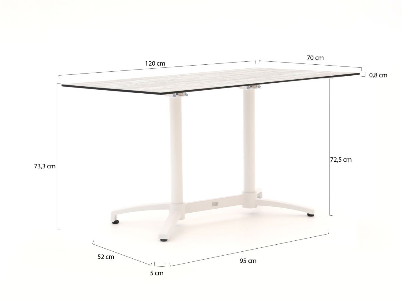 Bellagio Canzo Gartentisch klappbar 120x70x73 cm günstig online kaufen