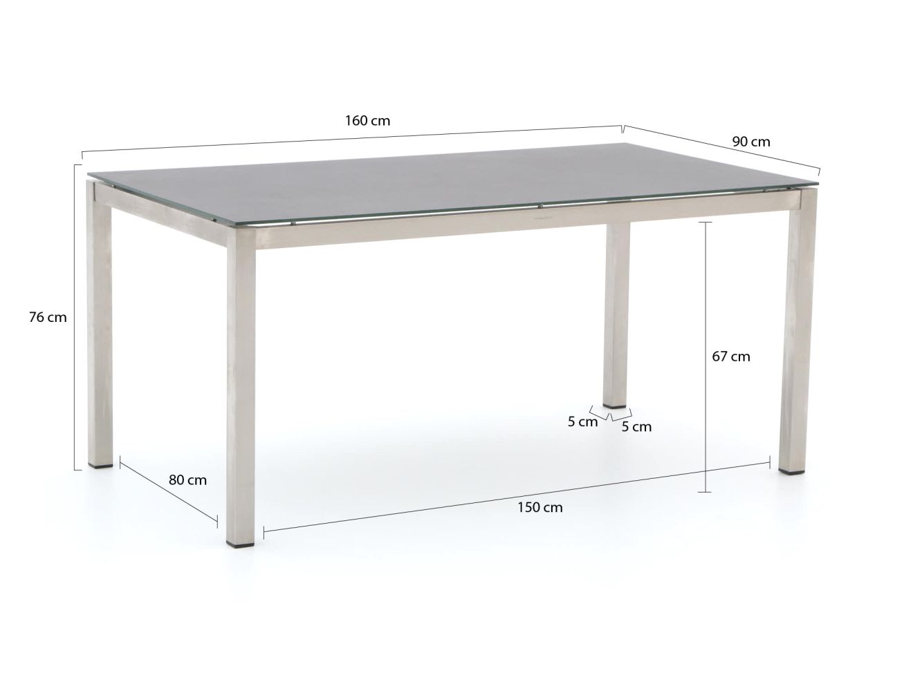 Bernstein Freiburg Gartentisch 160x90x76 cm günstig online kaufen