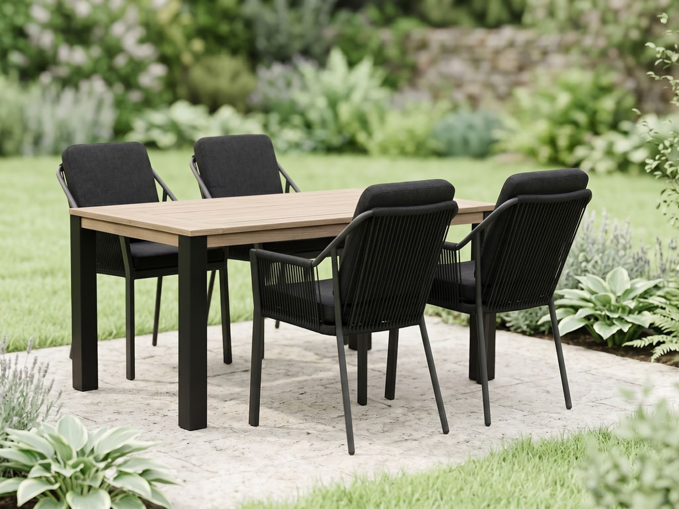 Tierra Outdoor Liv/ROUGH-S 160 cm Gartenmöbel-Set 5-teilig stapelbar