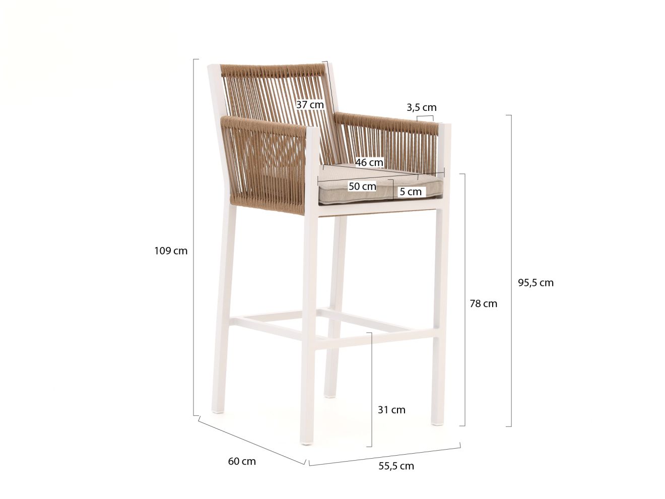 Manifesto Rivola/ROUGH-X 240 cm Gartenbar-Set 7-teilig günstig online kaufen