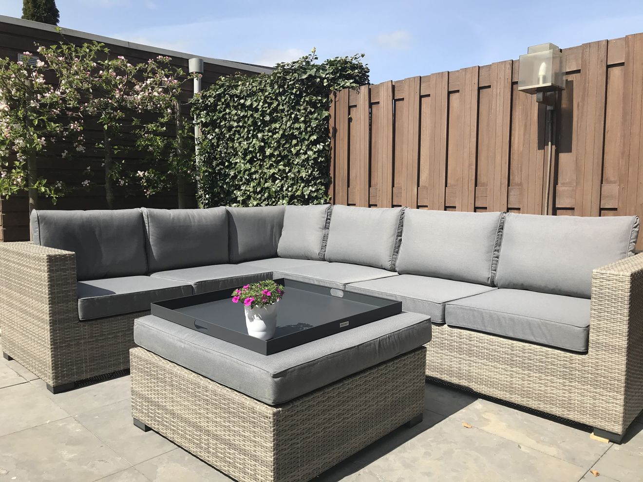 Forza Giotto/Valero Ecklounge-Set 3-teilig rechts Grau  Rabatt: 50 %