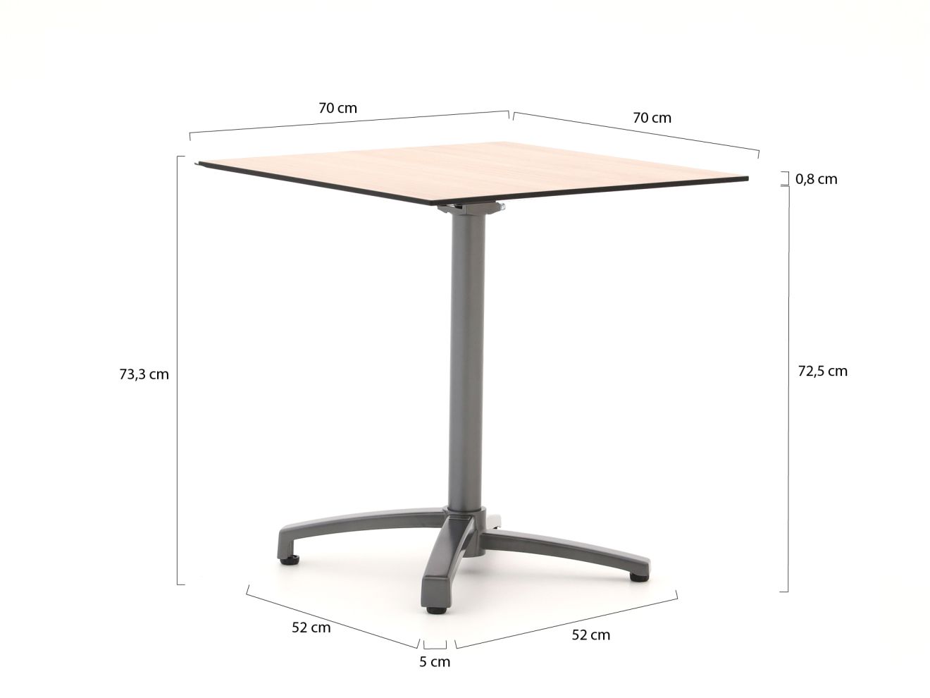 Bellagio Canzo Gartentisch klappbar 70x70x73 cm günstig online kaufen