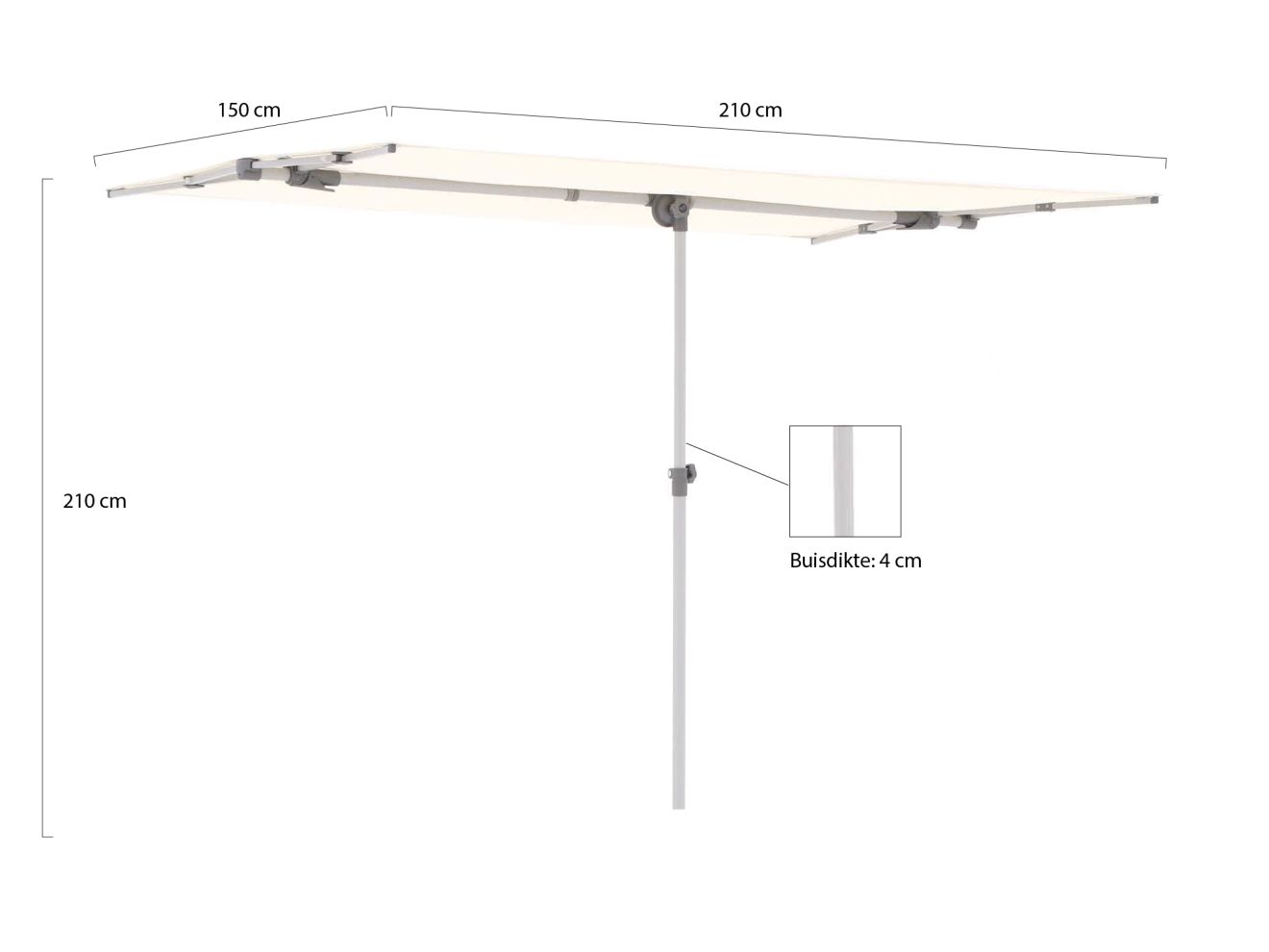 Suncomfort Flex-Roof Sonnenschirm 210x150 cm günstig online kaufen