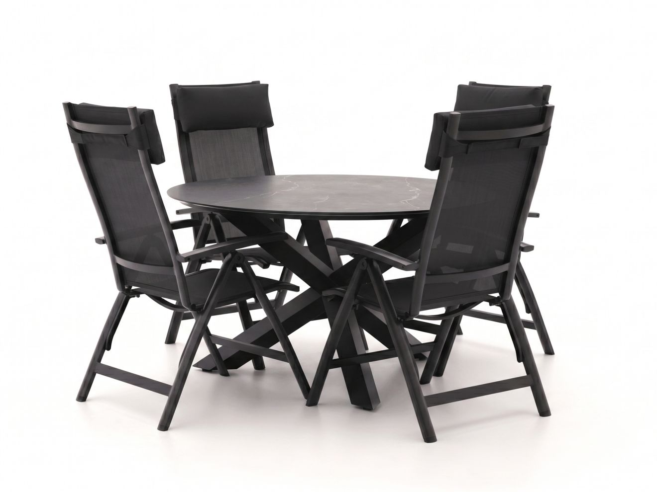 Bellagio Lugo/Lodola ø 130 cm Gartenmöbel-Set 5-teilig verstellbar Grau 130cm Rabatt: 20 %