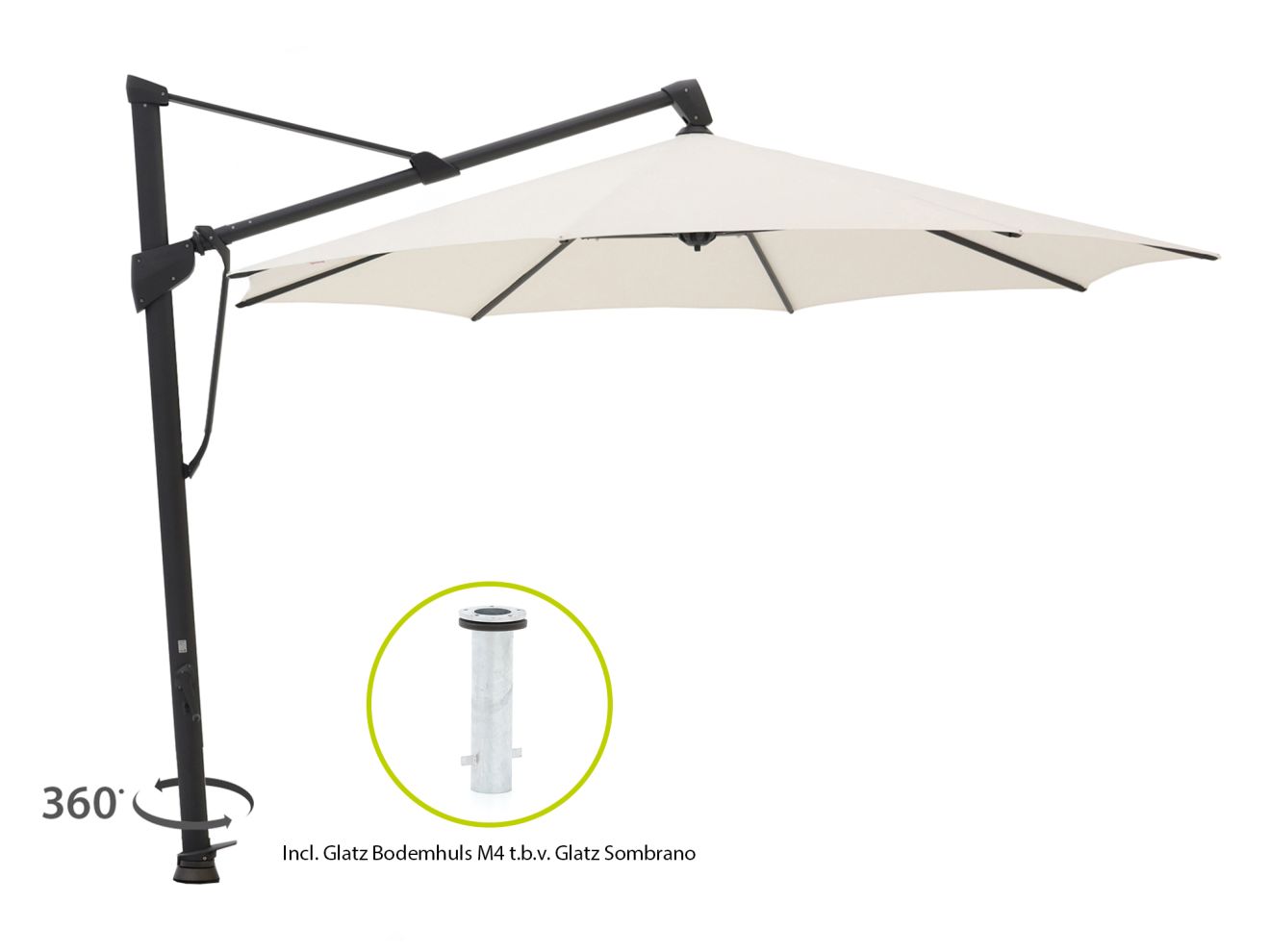 Glatz Sombrano S+ Easy Ampelschirm ø 400 cm