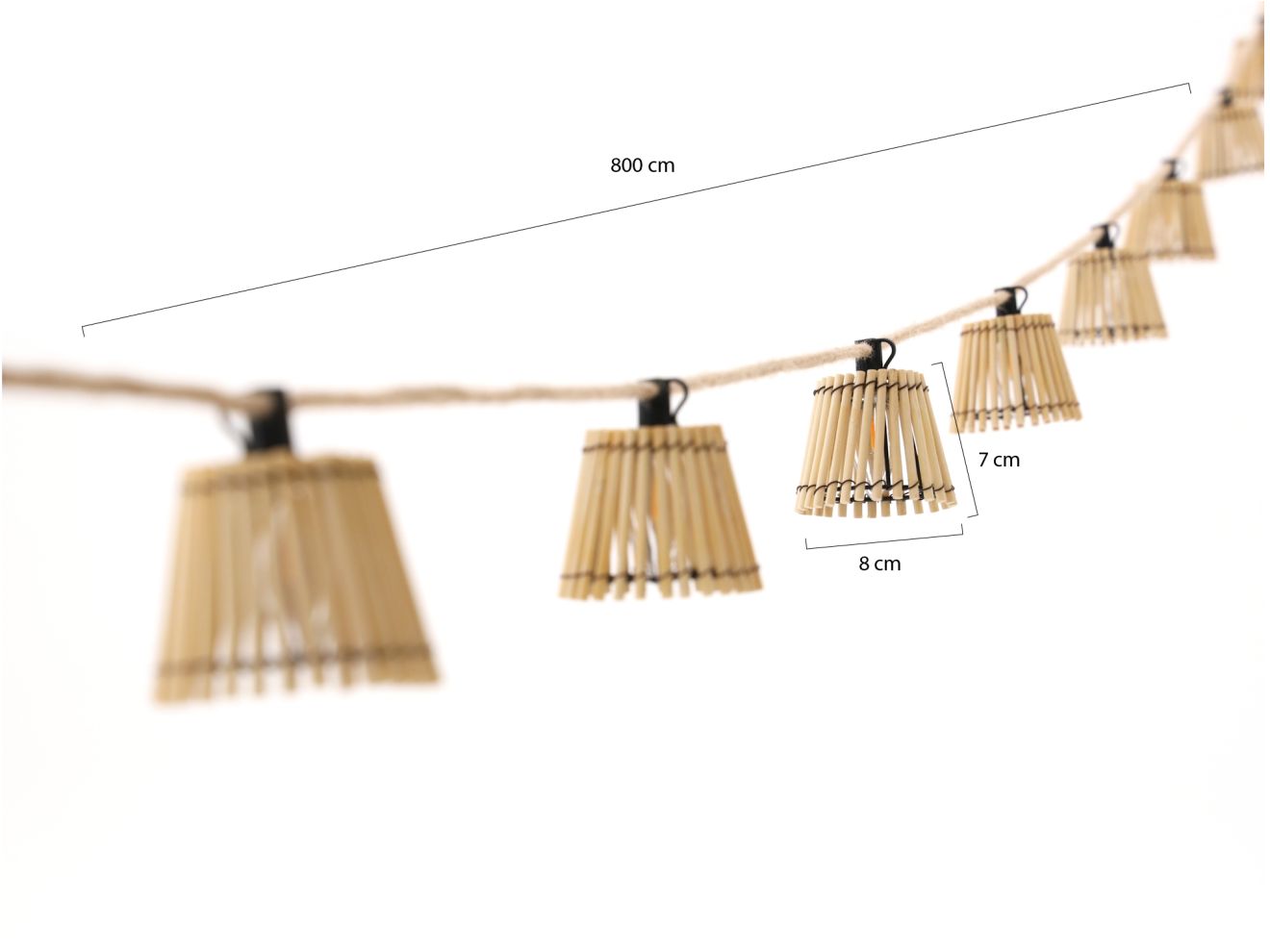 New Garden Okinawa LED-Lichterkette mit Kabel 800 cm Taupe