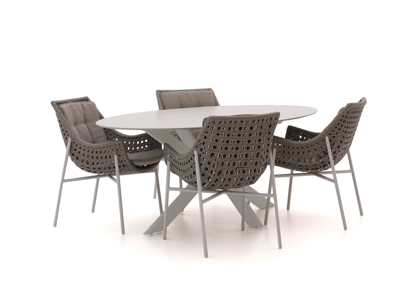Manifesto Novara/Furato ellips 200 cm Gartenmöbel-Set 5-teilig günstig online kaufen