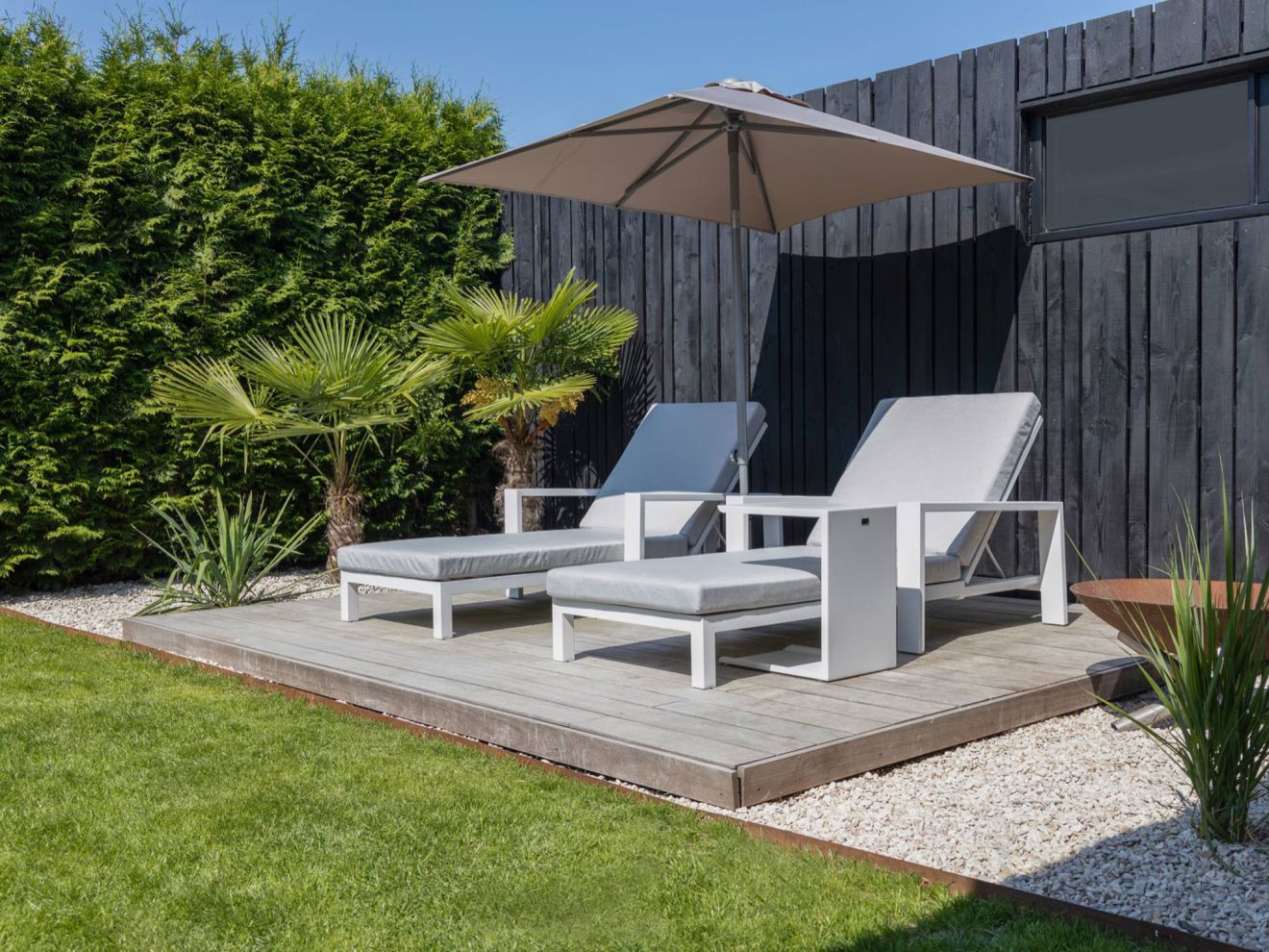 Bellagio Vezzano Gartenliege mit Rad Wei...