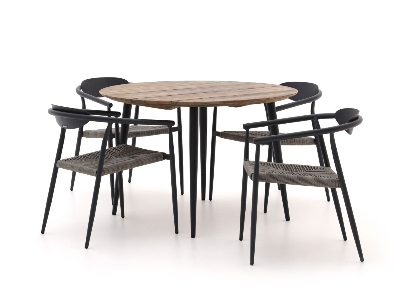 Manifesto Cavone/Falcade  ø 115 cm Gartenmöbel-Set 5-Teilig Stapelbar Grau 115cm Rabatt: 21 %