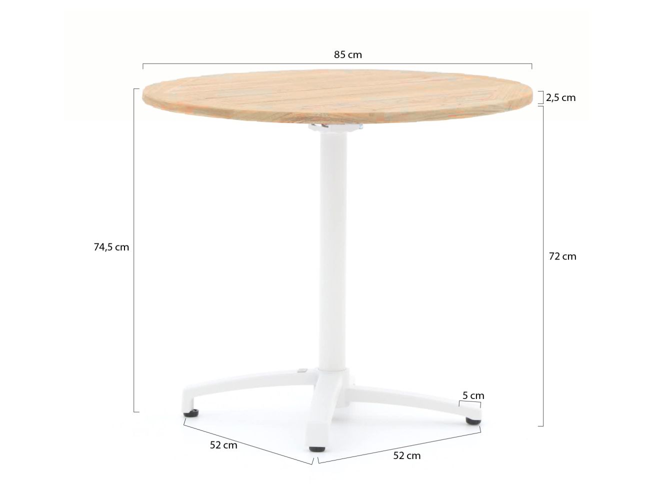 Bellagio Canzo Klapptisch ø 85cm (h:75cm) günstig online kaufen