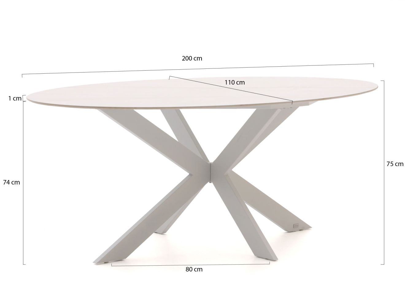 Bellagio Furato ellips Gartentisch 200x110cm günstig online kaufen