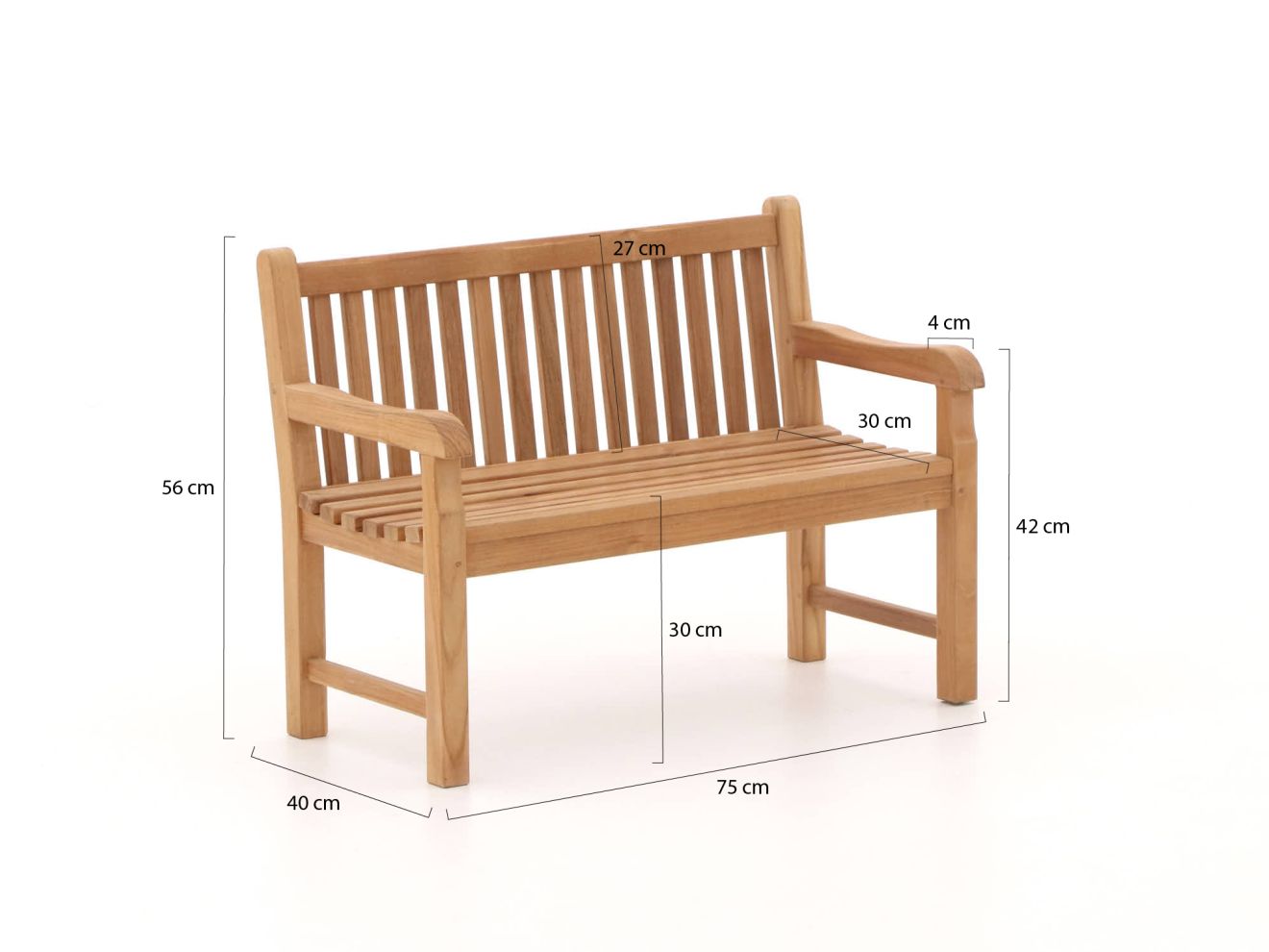 Kinder Gartenbank 75x40x56 cm/Kikabär groß 30 cm Weiß günstig online kaufen